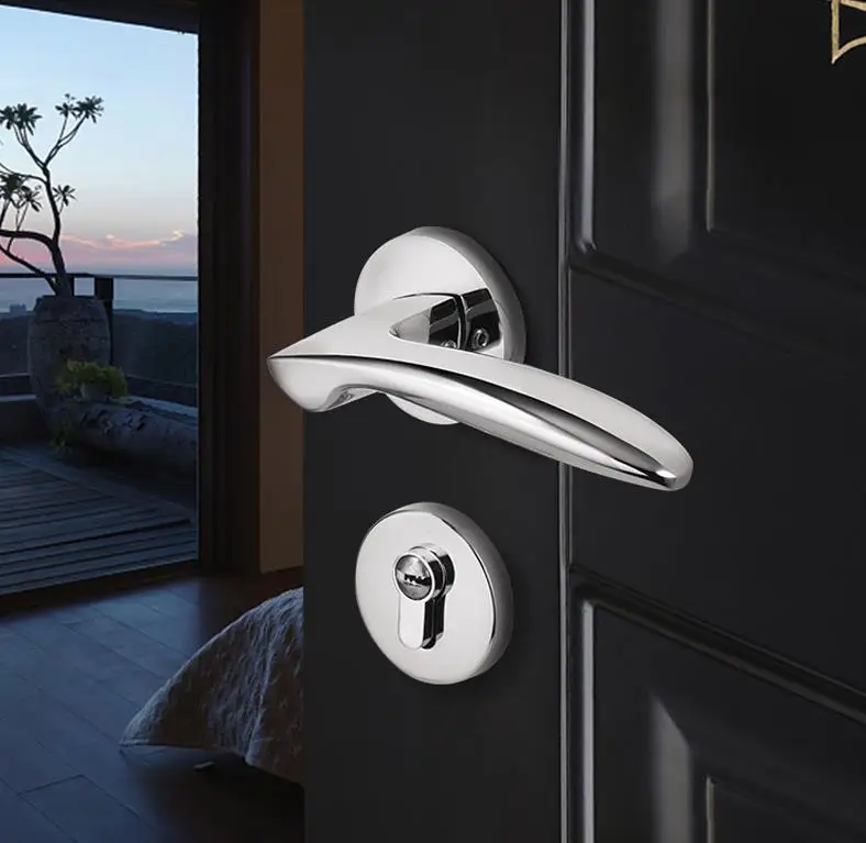 Interior Bathroom Door Locks Handle Body Sets Privacy Zinc Alloy Wood Door Lock