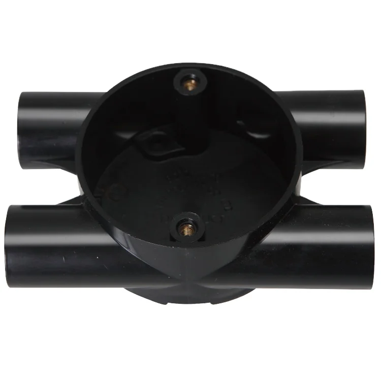 BS EN61386-21 PVC Insulating Electrical Pipes & Fitting 4 ways intersection junction box