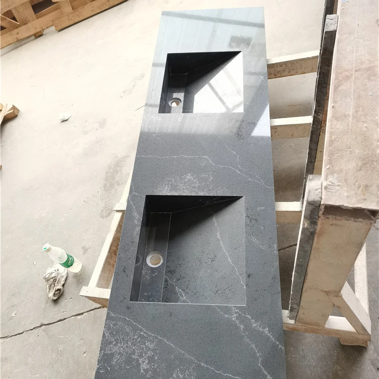 Золотая вершина OEM/ODM кварцевый черный калакатта и блестящие белые кварцевые столешницы с кварцевой раковиной