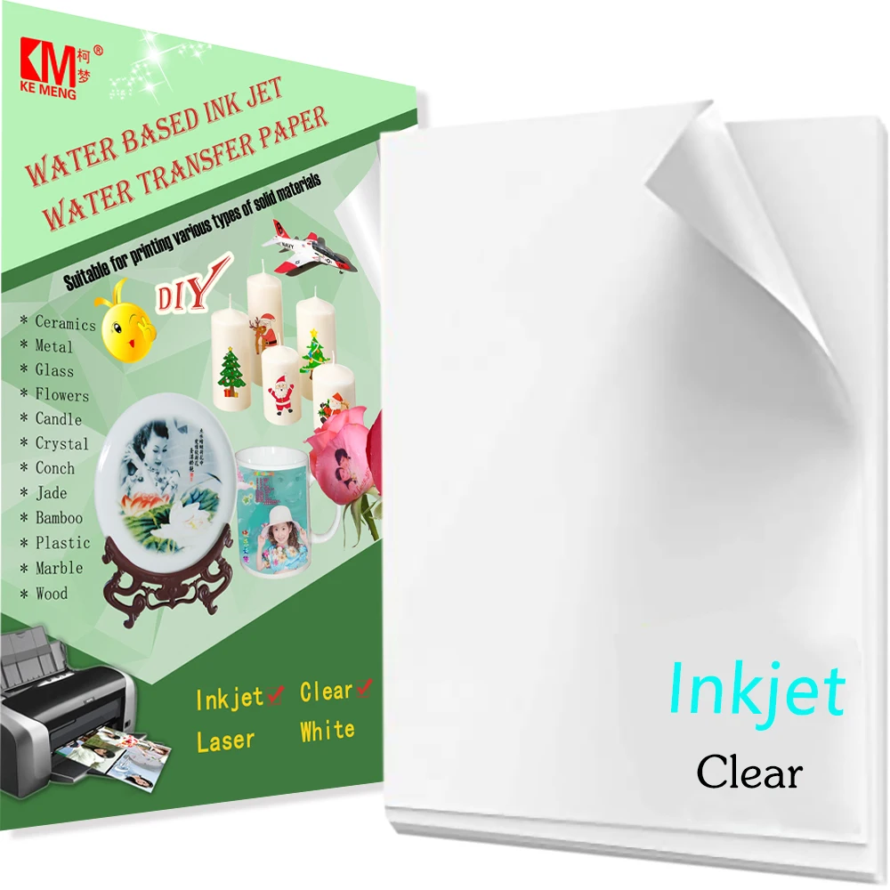 Inkjet Water Slide Decal Transfer Paper A4 Size Nail Decal Transparent Color Printing Paper Inkjet Waterslide Decal Paper