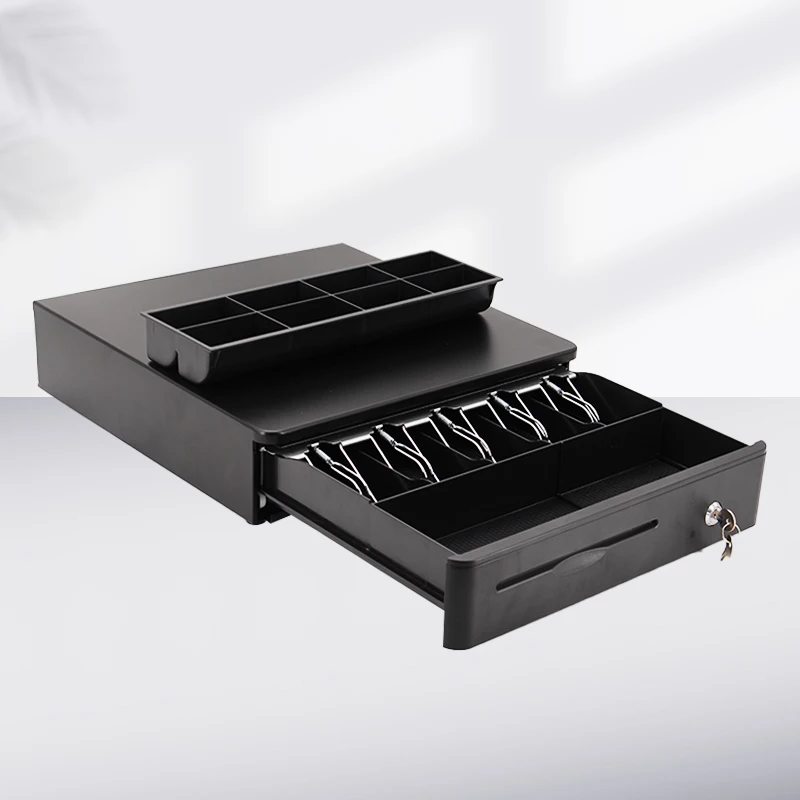Rj11 RJ12  Black Top Selling 4 Bill 8Bill 405mm   Cash Drawer High Quality    for POS Terminal with Cash Drawer with