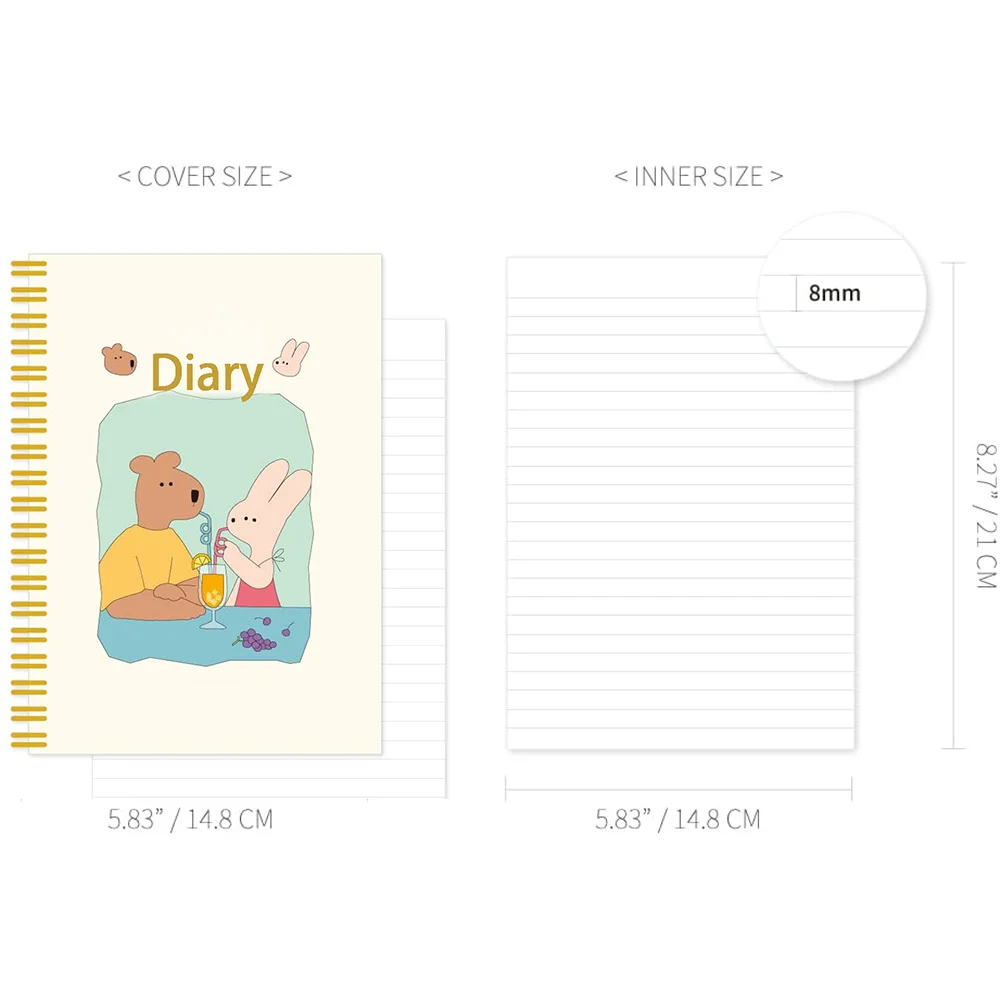 Happy and Lucky A5 Line Spiral Notebook Diary For kid Spiral Journal Notebook