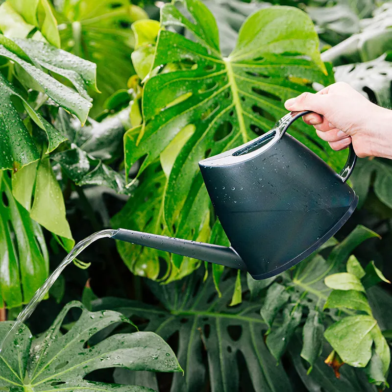 RUIPU 1200ml PS Resin Long Spout Plastic Garden Watering Pot Coloured Glaze Transparent Sprinkling Kettle