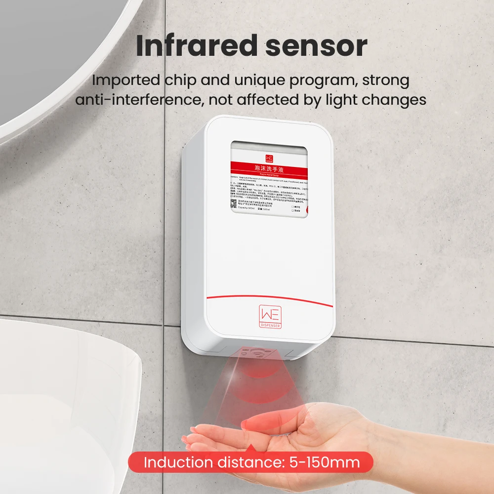 Electric Infrared Sensor Foam Soap Dispensing Machine Touchless Liquid Soap Dispenser Wall Mount Automatic Foam Soap Dispenser