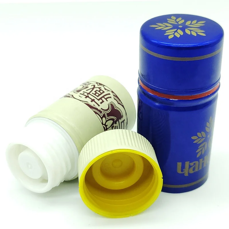 Custom Aluminum ROPP Non-Refillable Plastic Closure Secure Pilfer Proof Screw Caps For Vodka Bottle