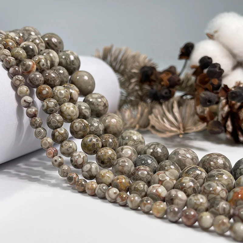 Natural Smooth Mafanite Jasper Gemstone Loose Beads For Jewelry Making DIY Handmade Crafts 4mm 6mm 8mm 10mm 12mm