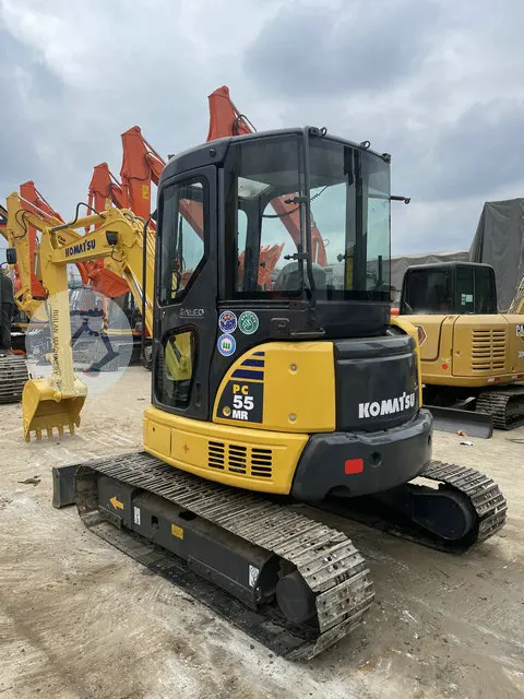 JAPAN Used Komatsu PC55MR mini Excavator Hydraulic Crawler backhoe With Dozer Blade  Mini Excavadora 5ton with CE