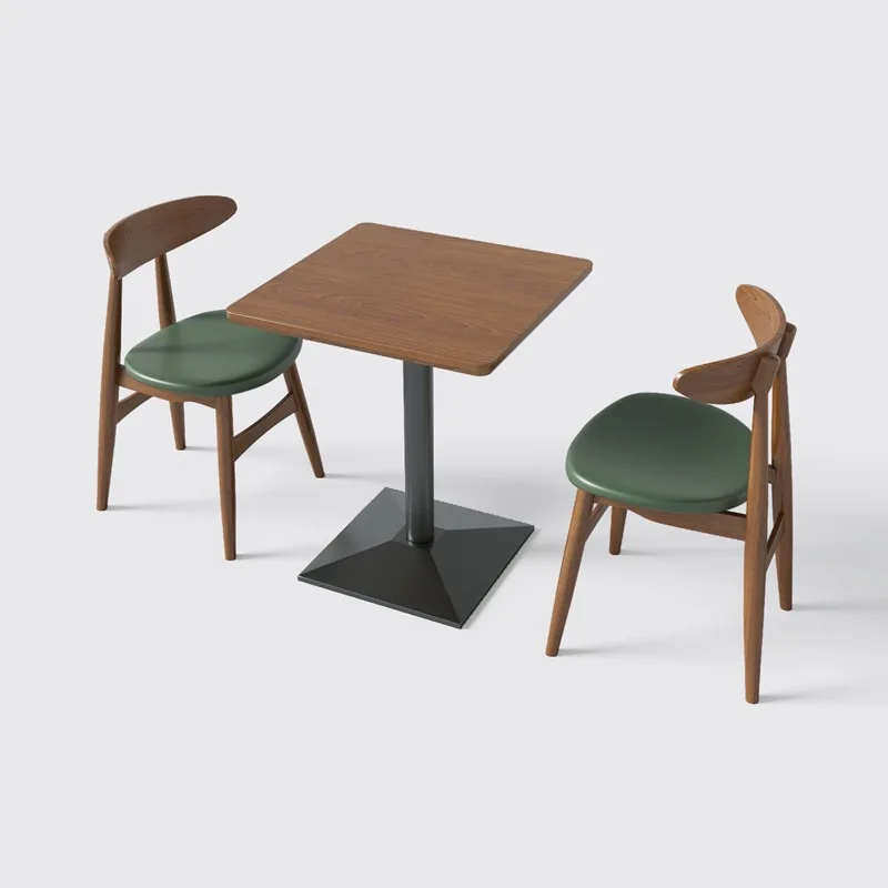 Natural wooden restaurant tables and chairs modern solid wood dinning table and chair set