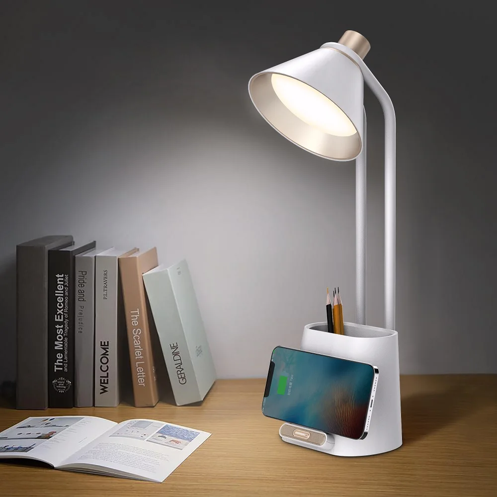 Multifunctional Desk Lamp Touch Control 3-level Brightness Rechargeable Table Lamp Pen Holder Led Study Lamp