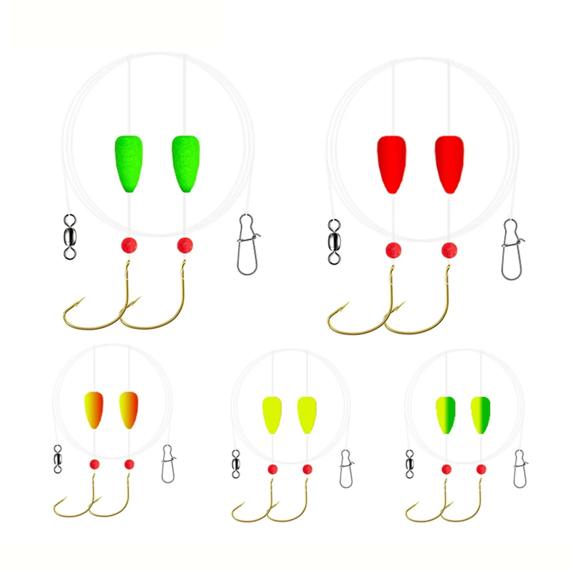 Saltwater Pompano Rigs for Surf Fishing Double Drops Pompano Rig with Floats