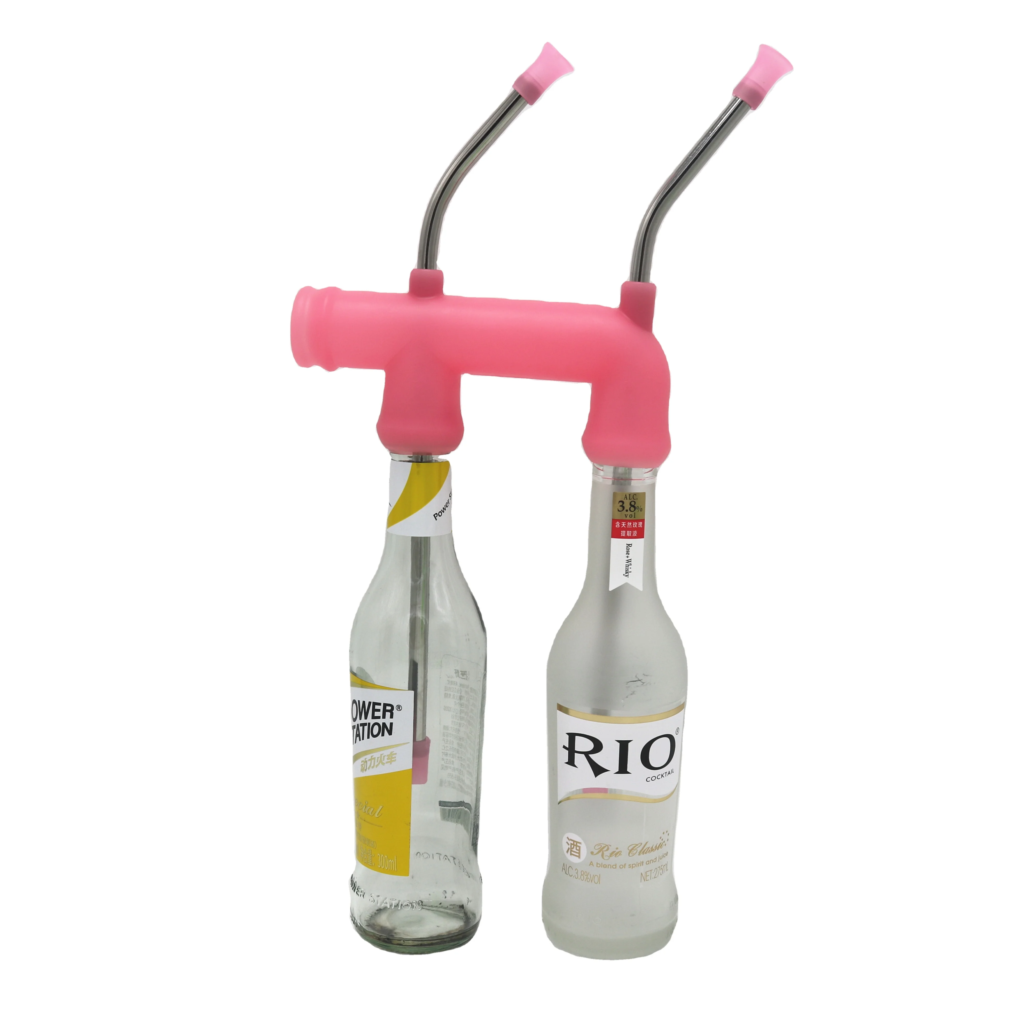 2021 wholesale price double bottle beer snorkel drinking tool for party