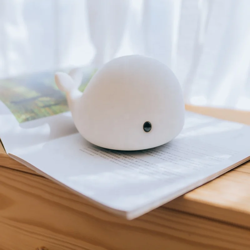 Rechargeable Baby LED Night Light with 6 Colors Touch Sensor Soft Cute Dolphin Silicone Safety LED Nursery Lamp