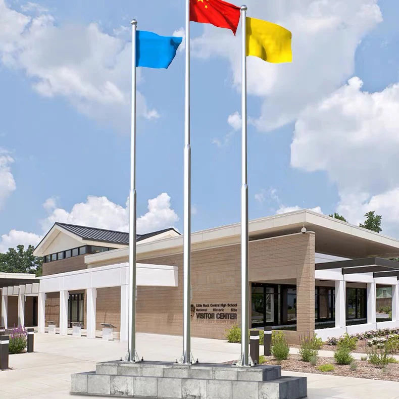  3-48 метров регулируемый полюс Золото Нержавеющая сталь пульт дистанционного управления электрический флагшток