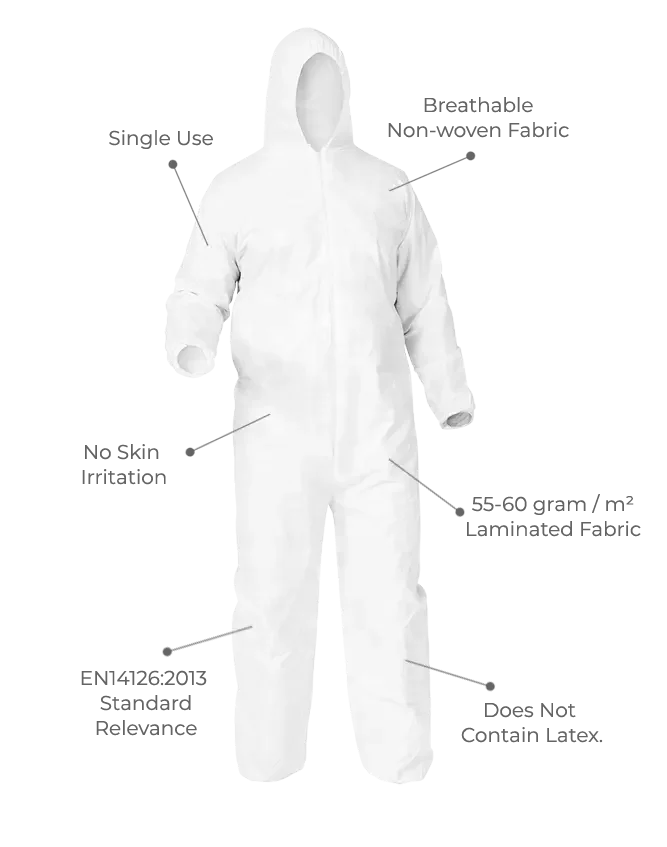 SF Protection Paint Spray Suits Disposable Coverall Safety Work Overall Painters White Overalls Suit For Men with high quality