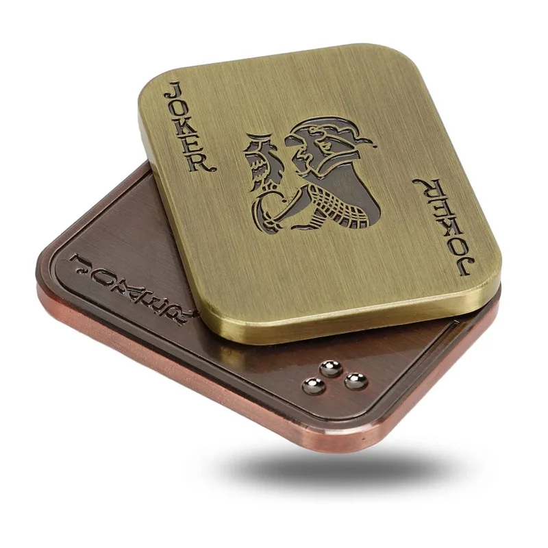 Adult EDC Haptic Coin DecompressionToy Metal Poker Fidget Slider, Poker Push Card Fidget Slider Stress Relief Toy