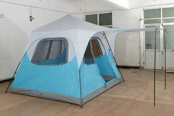 Orange Camping Outdoor Foldable PU3000mm Waterproof Polyester Family Tent with Steel Pole