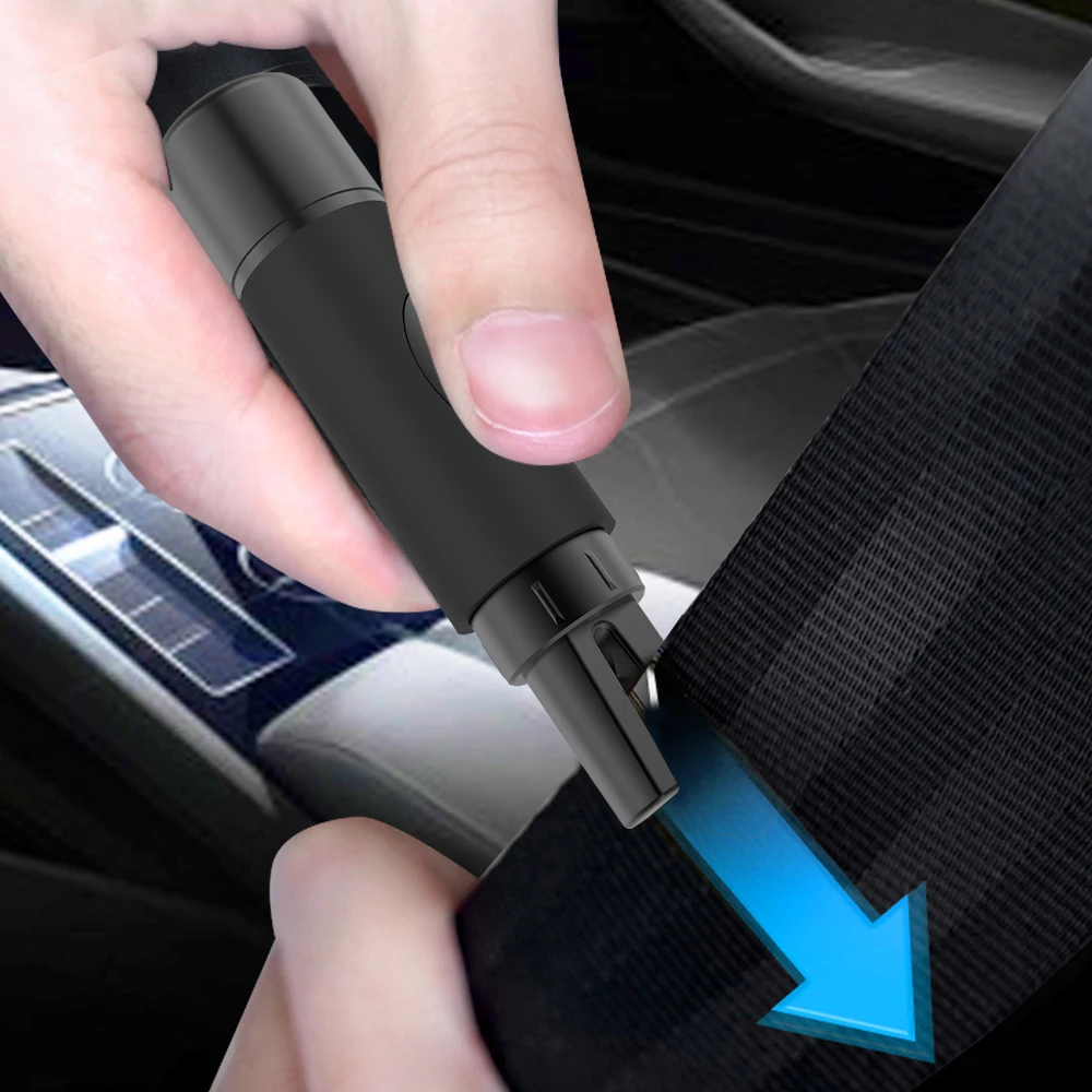 Tungsten Steel Auto Emergency Tool Mini Vehicle Interior Accessories 2 In 1 Car Safety Hammer With Seat Belt Cut