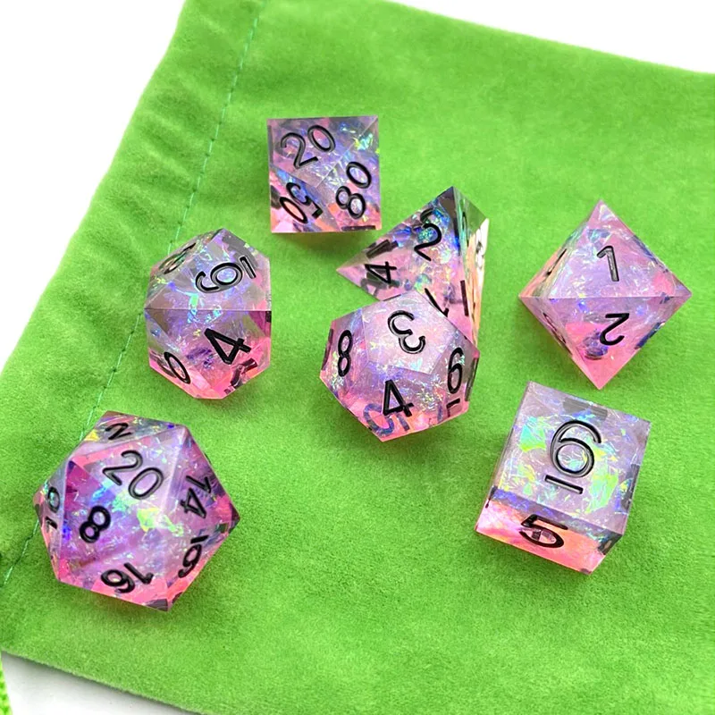 Wholesale Black Number Resin Transparent Pink Naughty Backgammon Precision Control Dice
