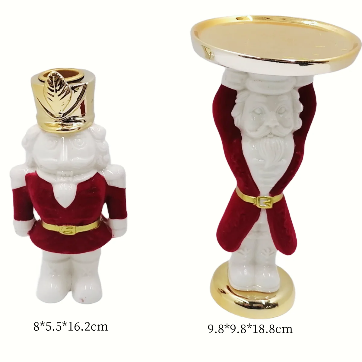 Isolated Christmas Nutcracker Soldier Ornaments Electroplated Ceramic Christmas Decoration for Holiday Decorations