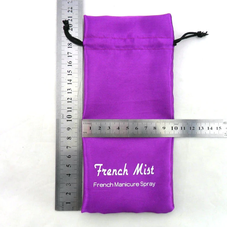 soft satin bag with logo printing/satin pouch bag for packaging
