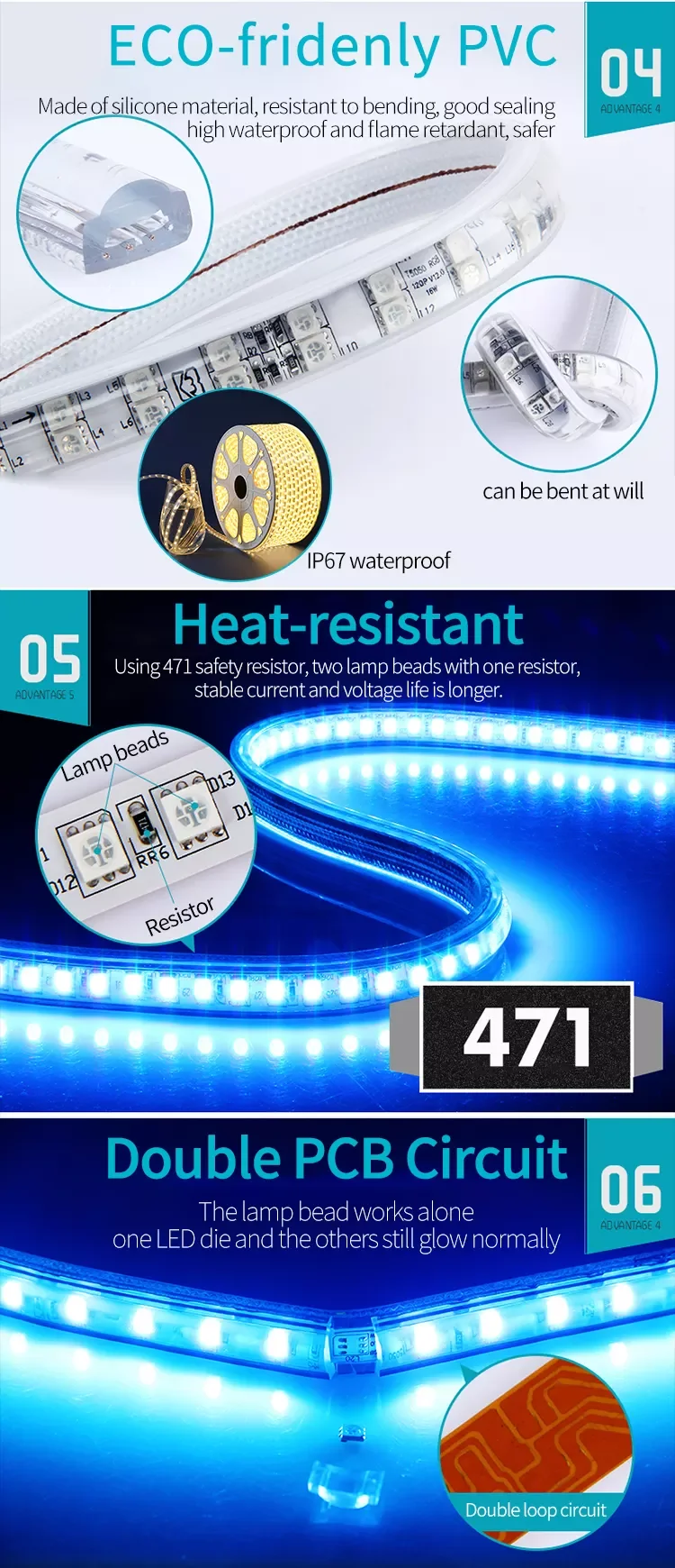 Factory Price SMD2835 SMD5050 SMD5730 AC220V AC110V High Voltage Led Strip for Decoration