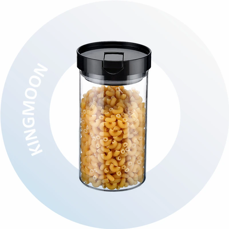 1000ml Wide Mouth Clear Straight Sided Airtight Glass Candy Jar With Plastic Lid