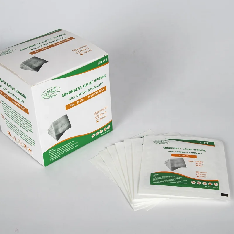Абсорбирующий стерильный марлевый тампон/губка по стандарту CE/ISO для медицинских целей