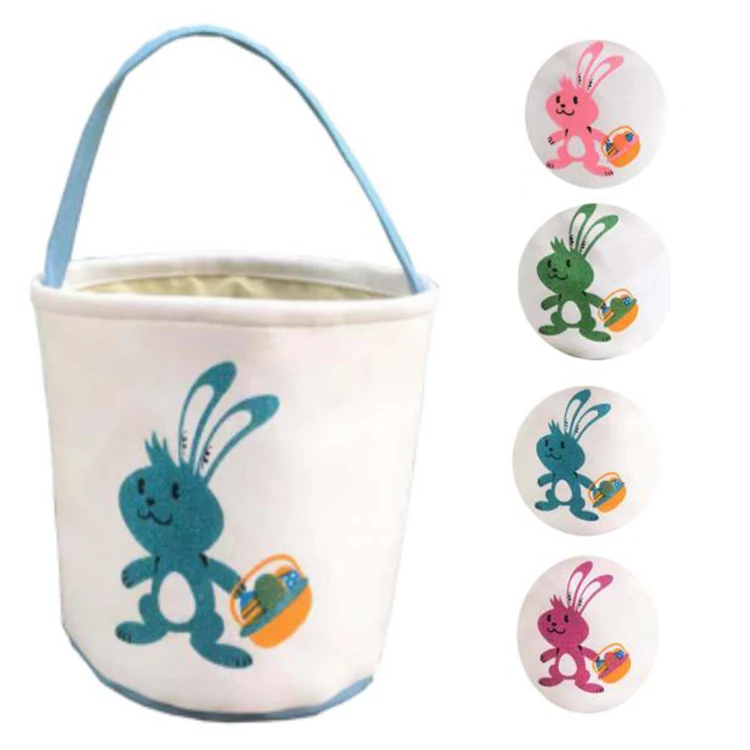 Customized Easter Decoration Gift Egg Basket Bucket Monogrammed Rabbit Bunny Easter Bucket