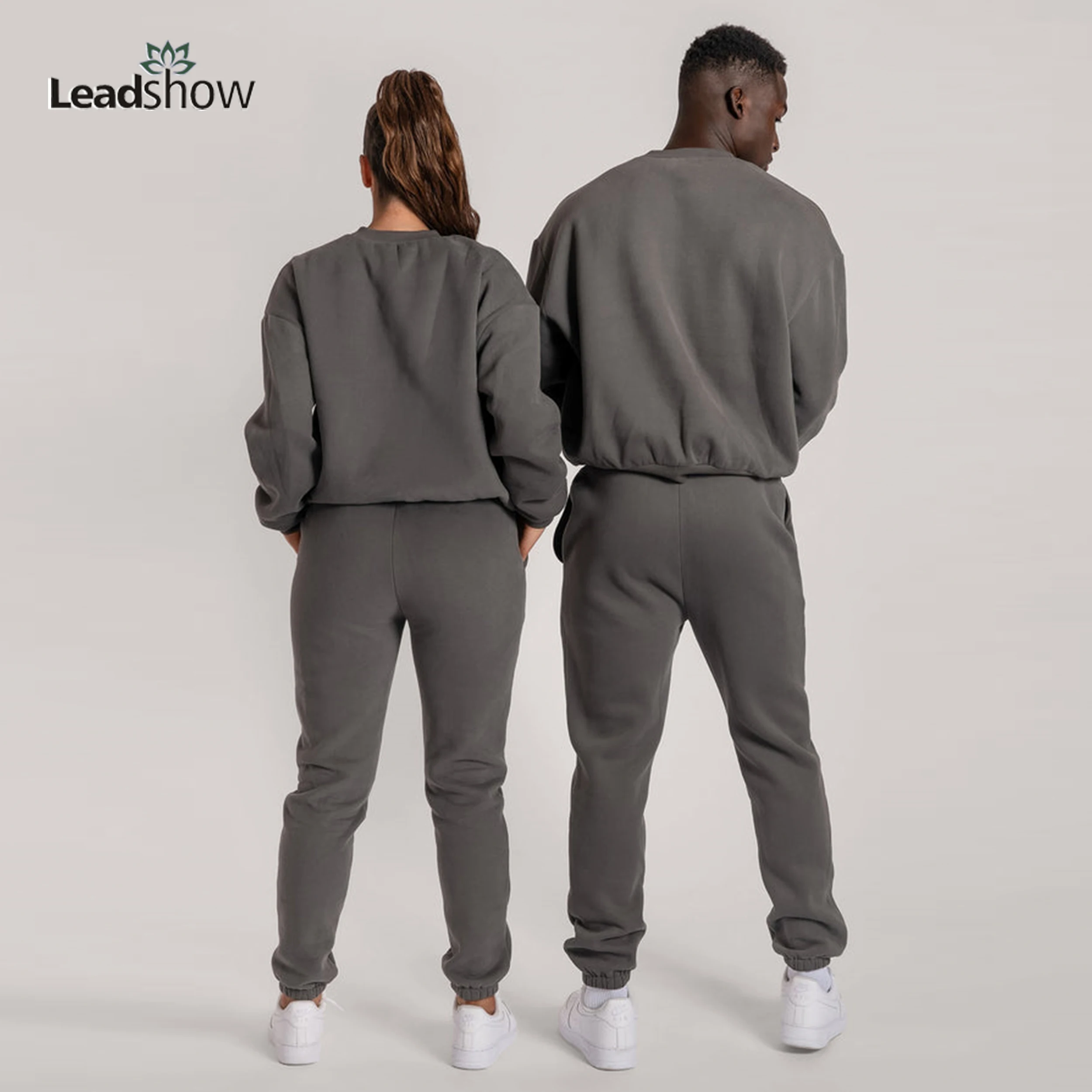Wholesale Custom High Quality 100% Cotton Plain Fleece sweatshirt Oversized Sweat Suits And Jogging Sport Sweatpants Suit Unisex