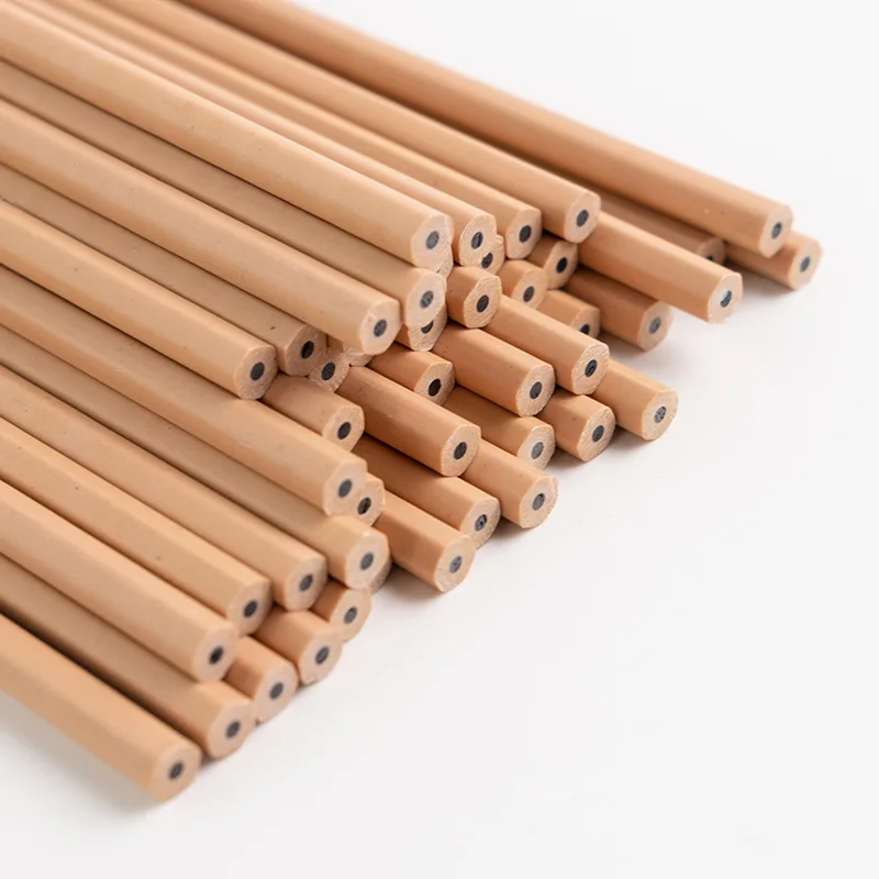 Custom Logo Raw Wood Color Standard Sketch Drawing HB Graphite hexagon Pencil