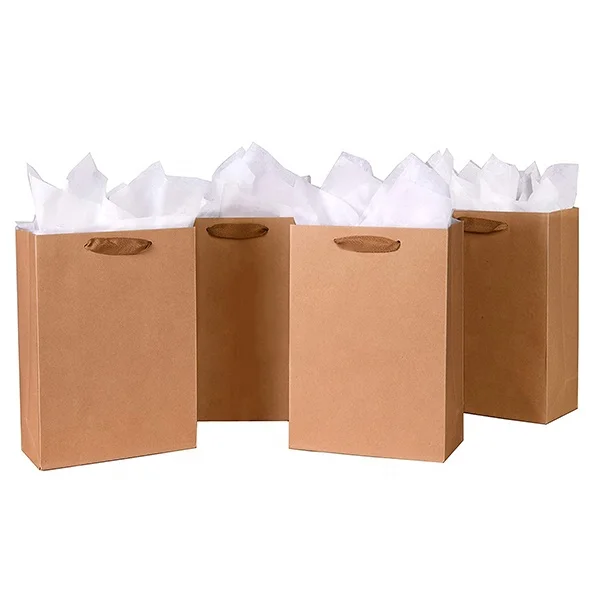 Wedding Make Beautiful Decorative Tissue Paper In Craft Paper Shopping Bag With Kraft Paper Handles