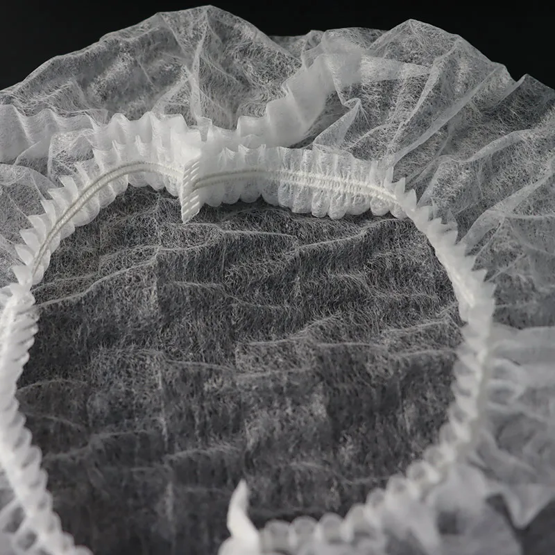 Disposable nonwoven clip mob cap bouffant cap hair net with double elastic