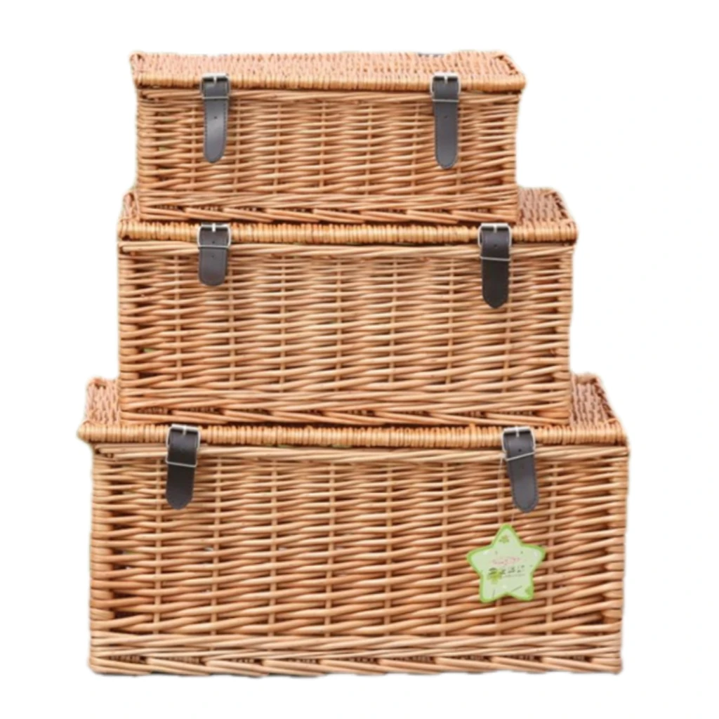 Wholesale Willow Hamper Set Woven Wicker Gift Storage Picnic Basket