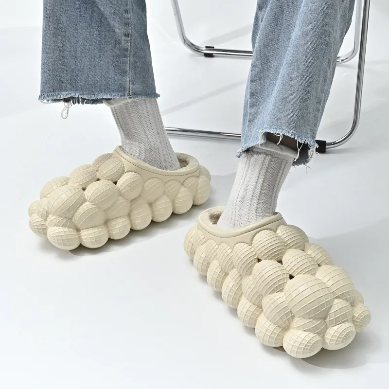 Fashion Wholesale EVA Foam Slippers Women Massage Pink Bubble Slides with Charms