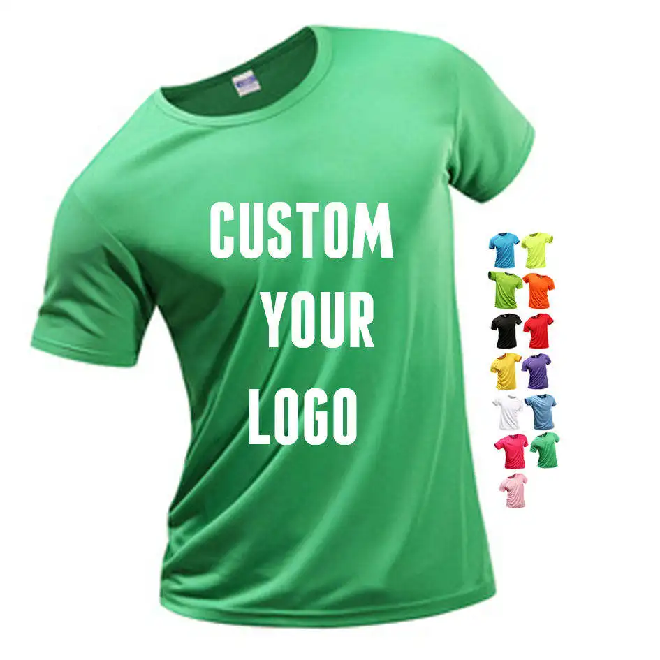 DryFit T Shirt 100% Polyester T Shirt Sublimation Blanks Tshirt With Logo Custom Logo Printed T Shirt Men Plain T-shirt For Men