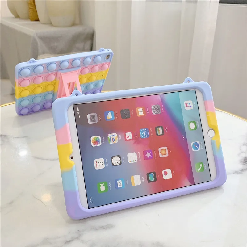 Радужный силиконовый чехол для Ipad Push Pop it Bubble игрушки-антистресса ipad Pro 11 2018 10 2/9 7 дюймов планшета