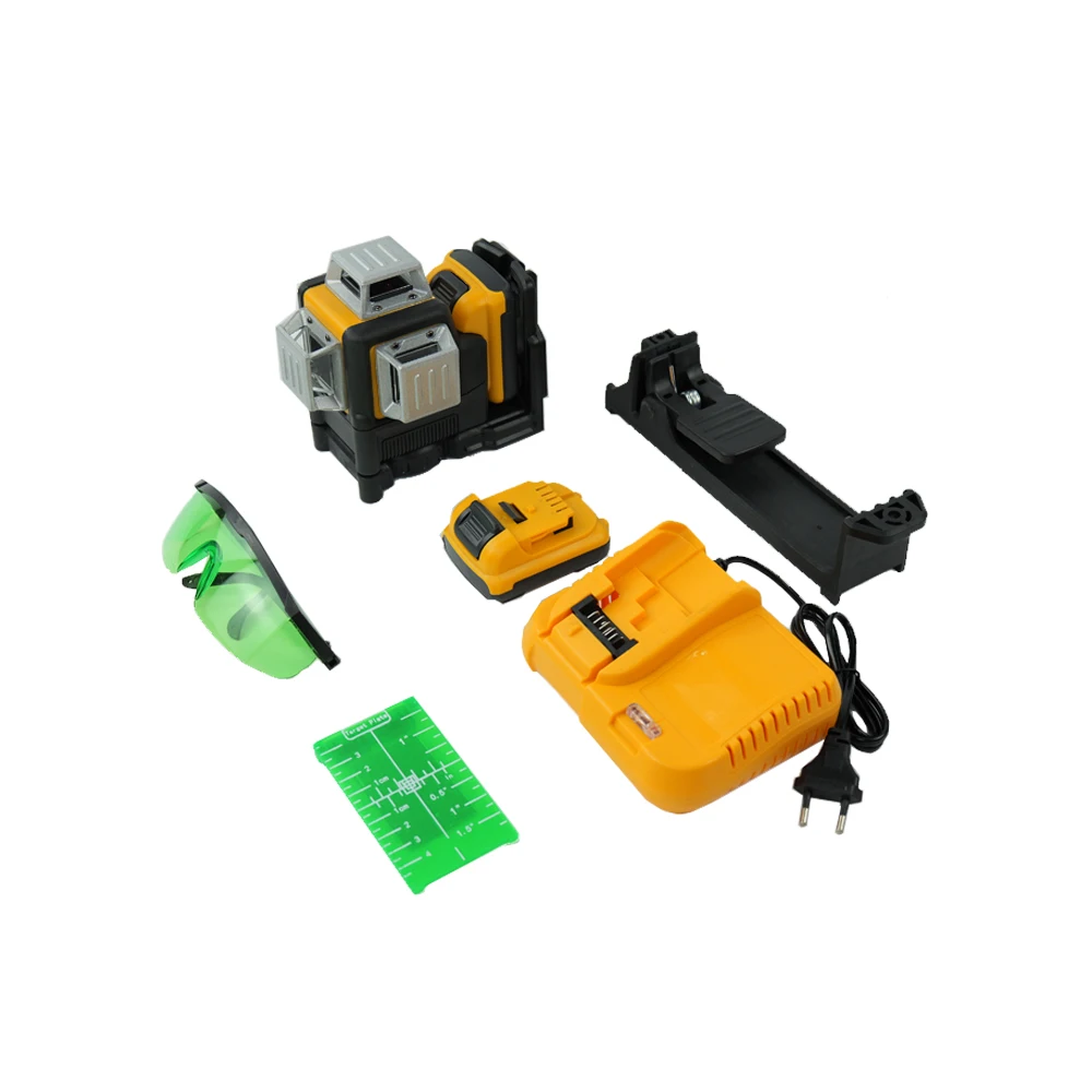 Laser level 3D 12 lines green beam 360 degree cross line self leveling automatic leveling machine for construction