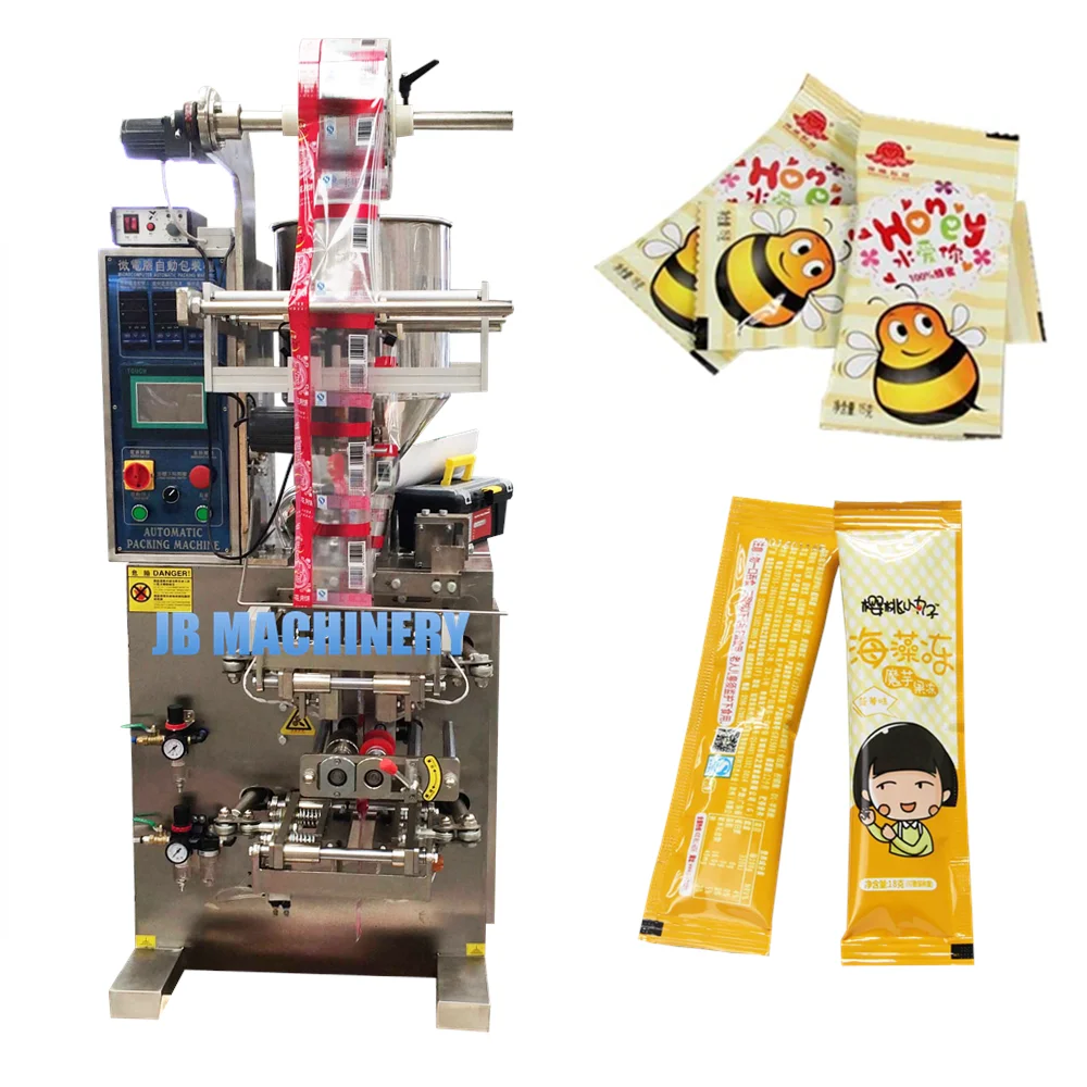 3 sides sealing back seal Automatic sachet honey packing machine for sachet stick