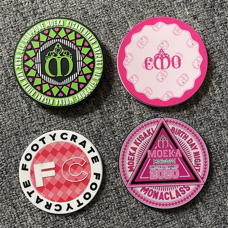 Custom Printed Round Anti-slip Heat Resistant Soft PVC Silicone Rubber Placemat Cup Coaster Drinks Holder Mat