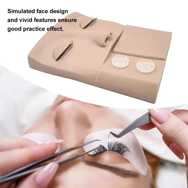 high quality of silicone training mannequin face set use for eyelash extension make up