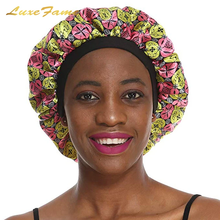 Soft Day And Night Cap For Hair Bonnet Wide Band Sleeping Cap Supplier Night Sleep Hair Head Cover Wide Band Elastic Hat