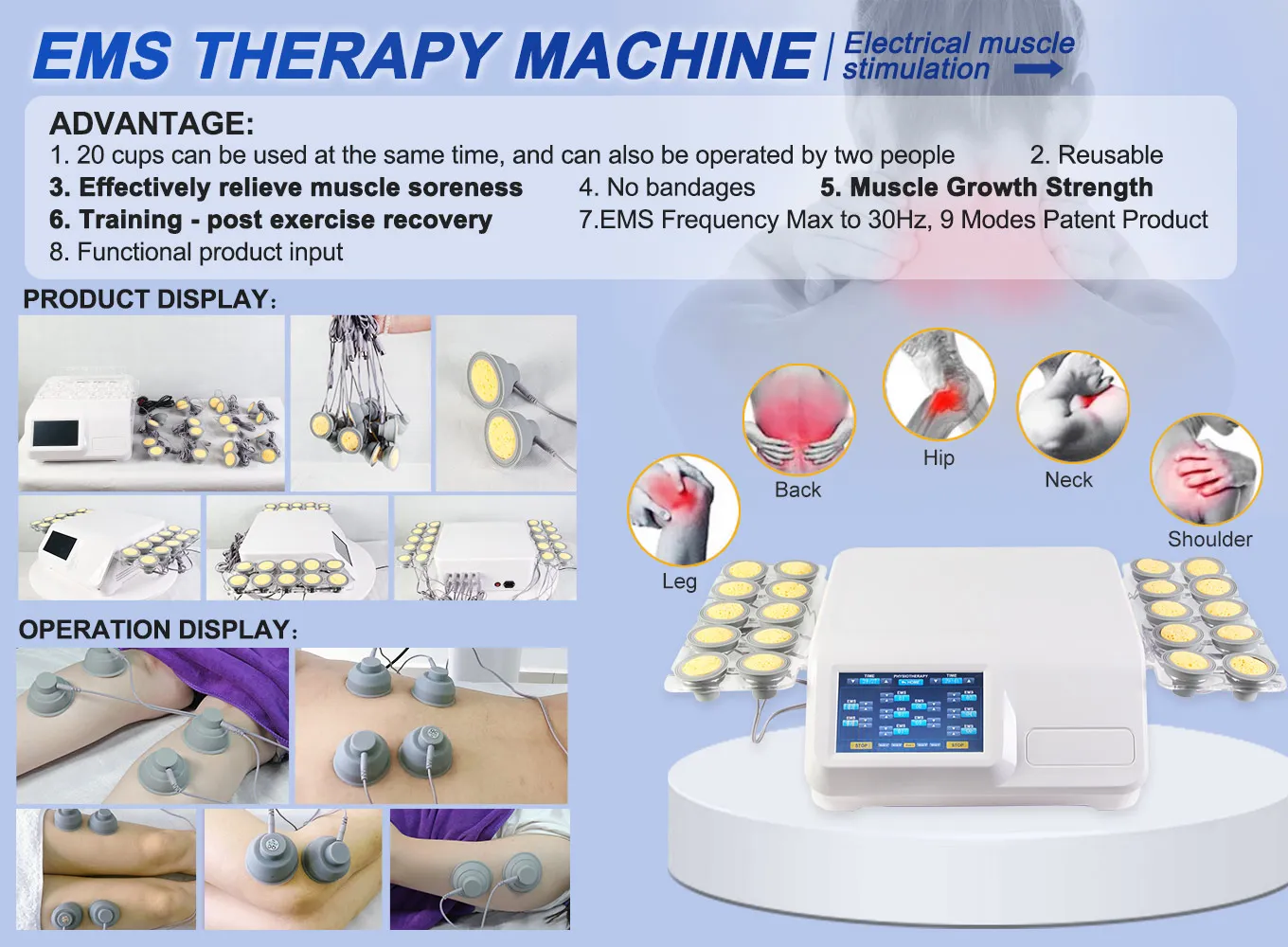 High Quality! Electro Stimulation Machine/ Waves Ems Electric Muscle Stimulator / Microcurrent EMS
