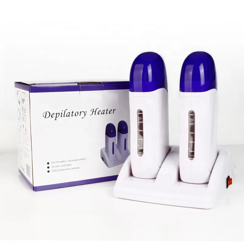 7pcs/set 1pc Double Seat Wax Machine +2pc Wax Block+20sheets Hair Removal Paper+30ml*2 Treatment Oil+1Pair Gloves