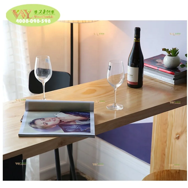 105 cm Height Custom Solid Wood Bar Table For Coffee Shop  / Solid Stave Oak Wood Coffee Bar Table