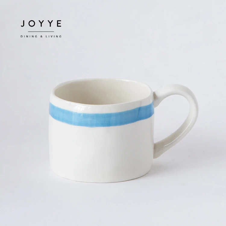 Joyye Wholesale Custom Nordic Mug 200ml Hand Painted Chic Pure Line Ceramic Stoneware Coffee Cup Mug Set