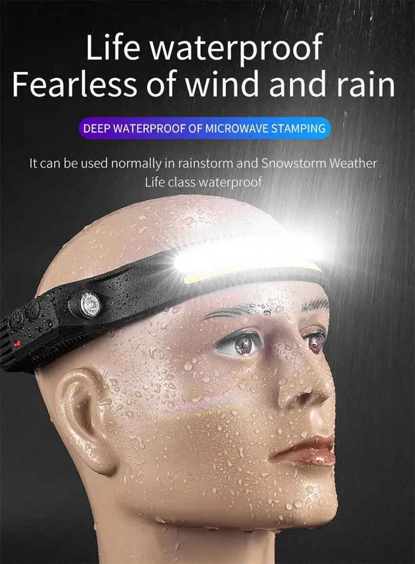 Mini multi-functional sensing led Headlamp Rechargeable COB Outdoor portable floodlight working bike Bicycle lamp