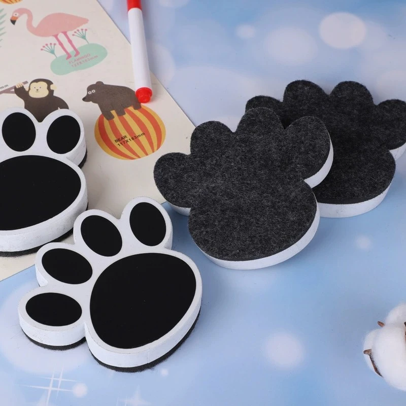 Magnetic felt whiteboard erasers beer paw eraser EVA whiteboard eraser