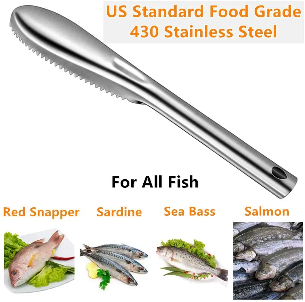 Fish Skin Brush Stainless Steel Scraping Fish Scale Brush Graters Fast Remove Fish Cleaning Peeler Scaler Scraper 1pc