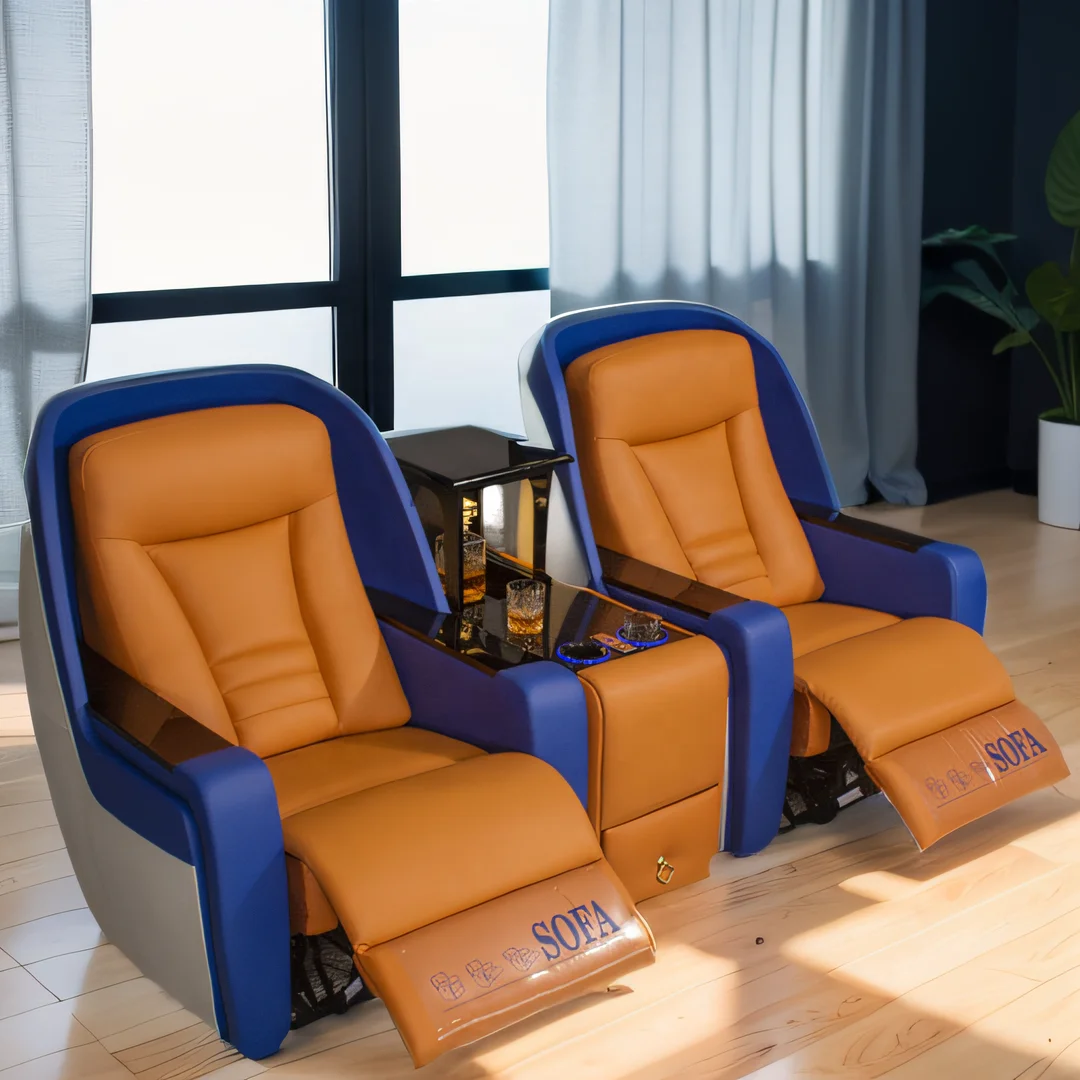 Luxury home theater microfiber fabric chair unique design best movie electric recliner seats living room theatre sofa for VIP