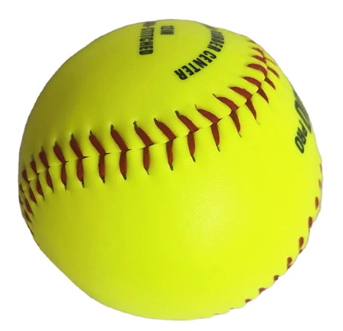 12 дюймов желтый Синтетический кожаный пробковый резиновый центр, S300 Софтбол шарики для практики pelots солнца